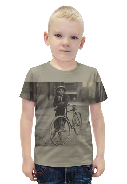 Заказать детскую футболку в Москве. Футболка с полной запечаткой для мальчиков Парень на велосипеде от andreymarin - готовые дизайны и нанесение принтов.