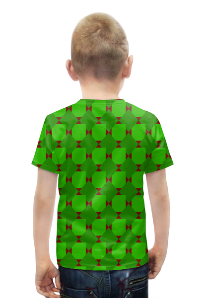 Заказать детскую футболку в Москве. Футболка с полной запечаткой для мальчиков Зеленые ромбы от THE_NISE  - готовые дизайны и нанесение принтов.