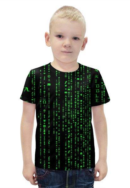 Заказать детскую футболку в Москве. Футболка с полной запечаткой для мальчиков Матрица от Nalivaev - готовые дизайны и нанесение принтов.