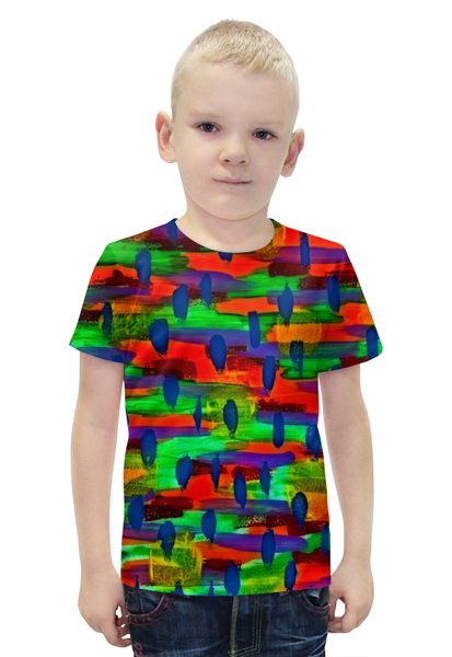 Заказать детскую футболку в Москве. Футболка с полной запечаткой для мальчиков Рисунок красками от THE_NISE  - готовые дизайны и нанесение принтов.
