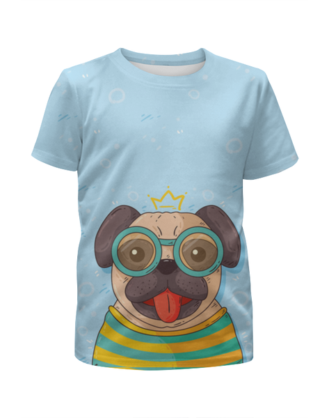 Заказать детскую футболку в Москве. Футболка с полной запечаткой для мальчиков Песик в очках от T-shirt print  - готовые дизайны и нанесение принтов.