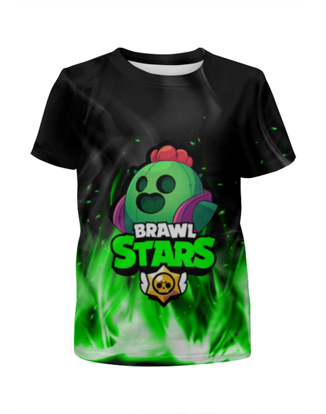 Заказать детскую футболку в Москве. Футболка с полной запечаткой для мальчиков Brawl Stars SPIKE от vista12761@rambler.ru - готовые дизайны и нанесение принтов.