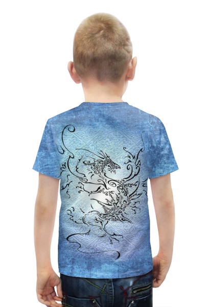 Заказать детскую футболку в Москве. Футболка с полной запечаткой для мальчиков Дракон-ветер от hontor - готовые дизайны и нанесение принтов.
