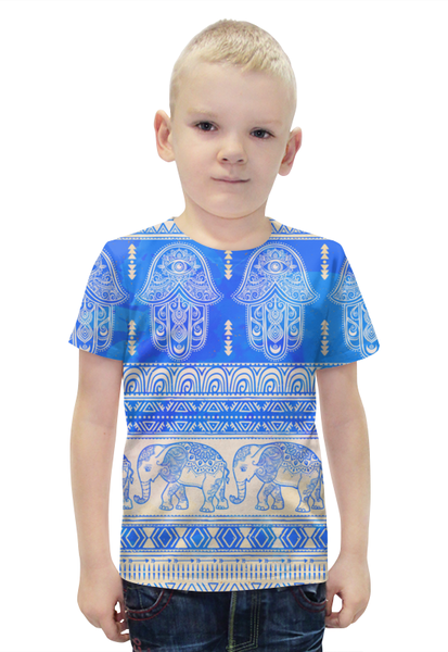 Заказать детскую футболку в Москве. Футболка с полной запечаткой для мальчиков Индия от THE_NISE  - готовые дизайны и нанесение принтов.