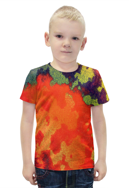 Заказать детскую футболку в Москве. Футболка с полной запечаткой для мальчиков Цветные брызги от THE_NISE  - готовые дизайны и нанесение принтов.