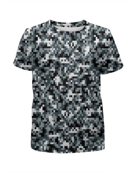 Заказать детскую футболку в Москве. Футболка с полной запечаткой для мальчиков Pixel camouflage от THE_NISE  - готовые дизайны и нанесение принтов.