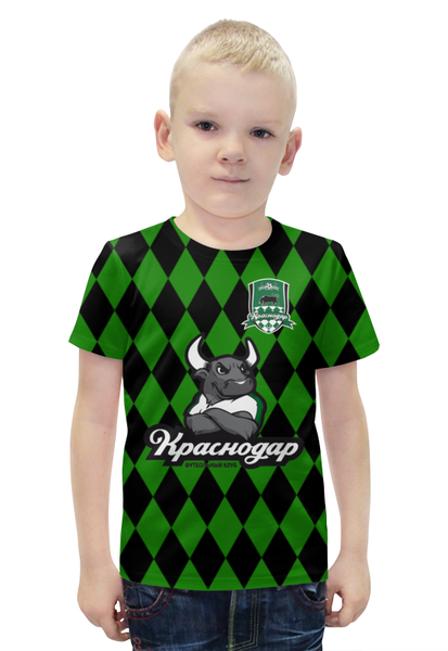 Заказать детскую футболку в Москве. Футболка с полной запечаткой для мальчиков Краснодар ПФК от Виктор Гришин - готовые дизайны и нанесение принтов.