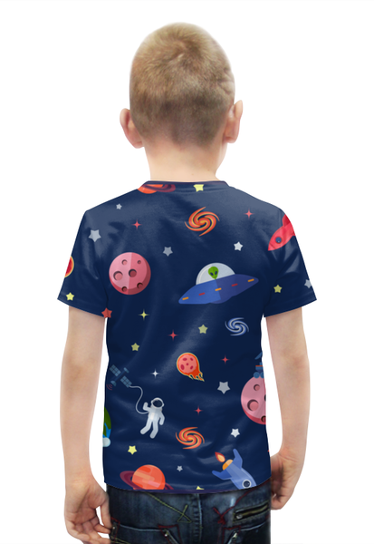 Заказать детскую футболку в Москве. Футболка с полной запечаткой для мальчиков Вселенная от T-shirt print  - готовые дизайны и нанесение принтов.