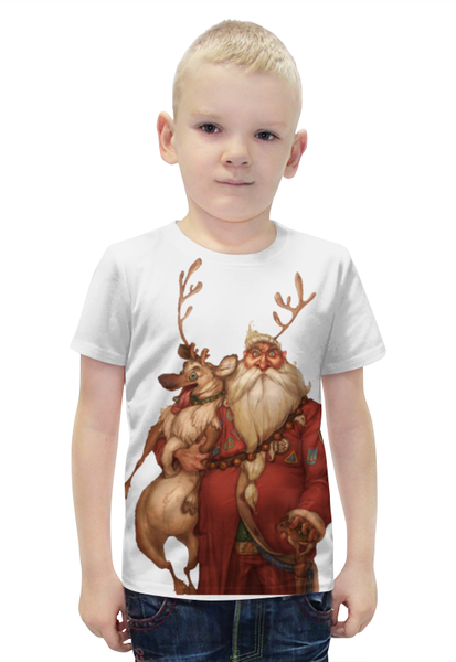 Заказать детскую футболку в Москве. Футболка с полной запечаткой для мальчиков "Санта" от Agatha Ulyanova - готовые дизайны и нанесение принтов.