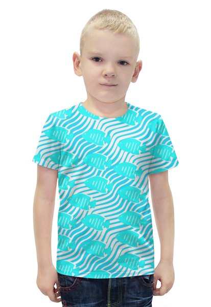 Заказать детскую футболку в Москве. Футболка с полной запечаткой для мальчиков Тропические рыбки от valezar - готовые дизайны и нанесение принтов.