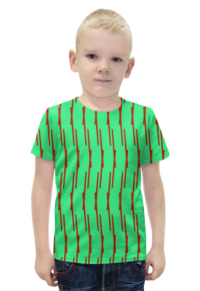Заказать детскую футболку в Москве. Футболка с полной запечаткой для мальчиков Красные полосы от THE_NISE  - готовые дизайны и нанесение принтов.