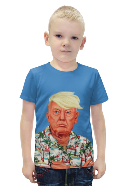 Заказать детскую футболку в Москве. Футболка с полной запечаткой для мальчиков Дональд Трамп от cherdantcev - готовые дизайны и нанесение принтов.