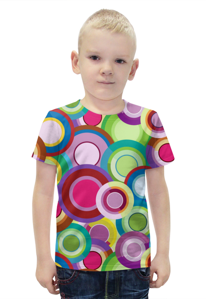 Заказать детскую футболку в Москве. Футболка с полной запечаткой для мальчиков Цветные круги от IrinkaArt  - готовые дизайны и нанесение принтов.