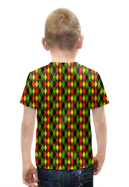 Заказать детскую футболку в Москве. Футболка с полной запечаткой для мальчиков Ромбы цветные от THE_NISE  - готовые дизайны и нанесение принтов.