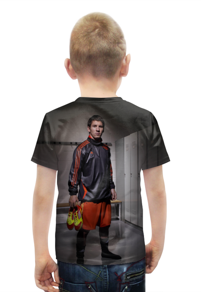 Заказать детскую футболку в Москве. Футболка с полной запечаткой для мальчиков Messi от skynatural - готовые дизайны и нанесение принтов.