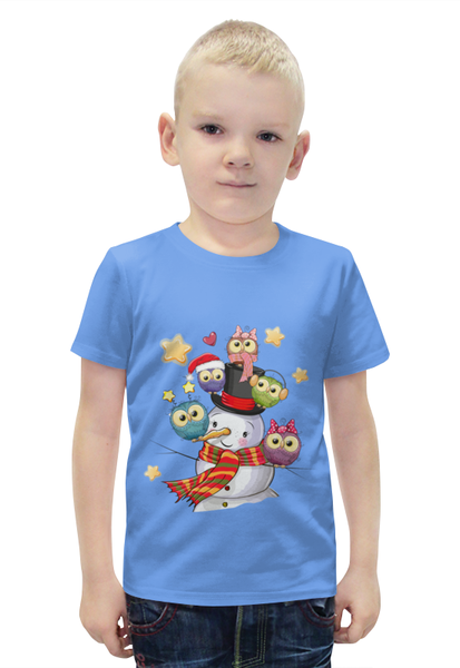 Заказать детскую футболку в Москве. Футболка с полной запечаткой для мальчиков Снеговик от Ирина - готовые дизайны и нанесение принтов.