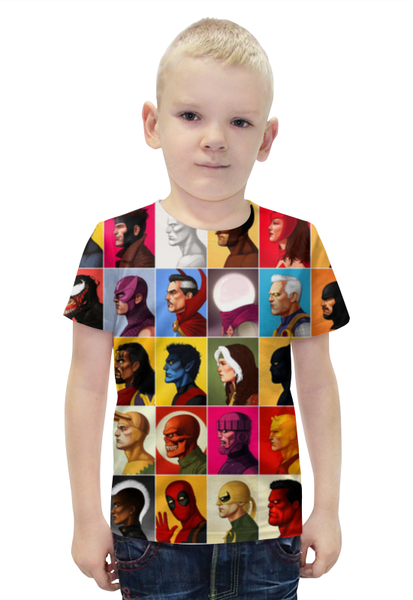 Заказать детскую футболку в Москве. Футболка с полной запечаткой для мальчиков супергерои от Niq=D - готовые дизайны и нанесение принтов.
