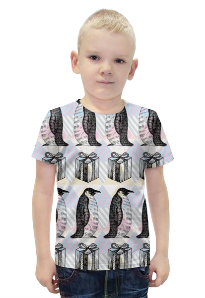 Заказать детскую футболку в Москве. Футболка с полной запечаткой для мальчиков пингвины от THE_NISE  - готовые дизайны и нанесение принтов.