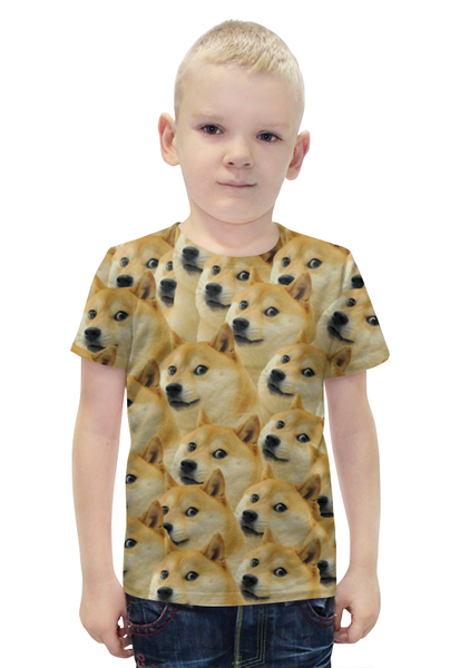 Заказать детскую футболку в Москве. Футболка с полной запечаткой для мальчиков Doge  от scoopysmith - готовые дизайны и нанесение принтов.