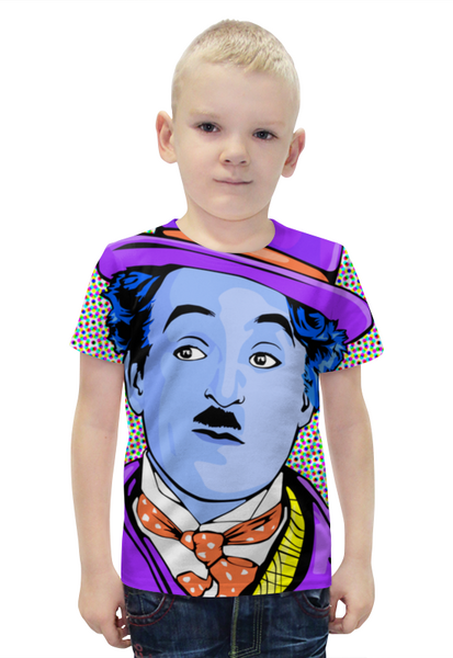 Заказать детскую футболку в Москве. Футболка с полной запечаткой для мальчиков Чарли Чаплин от THE_NISE  - готовые дизайны и нанесение принтов.