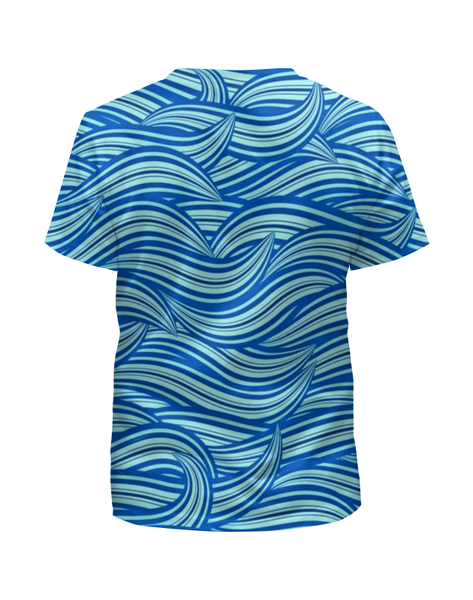 Заказать детскую футболку в Москве. Футболка с полной запечаткой для мальчиков Морские волны от THE_NISE  - готовые дизайны и нанесение принтов.