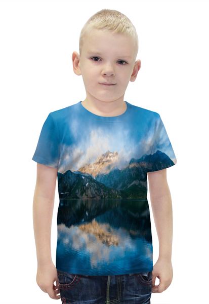 Заказать детскую футболку в Москве. Футболка с полной запечаткой для мальчиков Пейзаж гор от THE_NISE  - готовые дизайны и нанесение принтов.