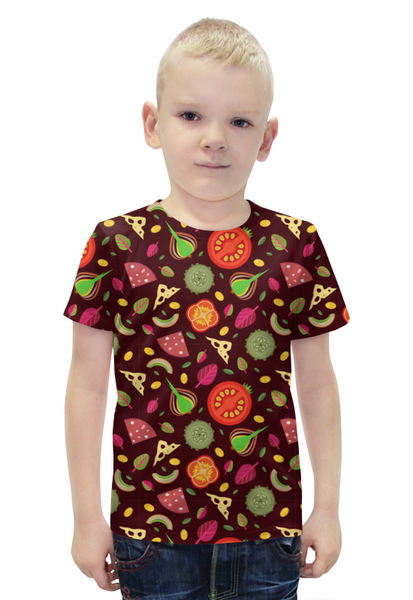 Заказать детскую футболку в Москве. Футболка с полной запечаткой для мальчиков Кусочки овощей от IrinkaArt  - готовые дизайны и нанесение принтов.