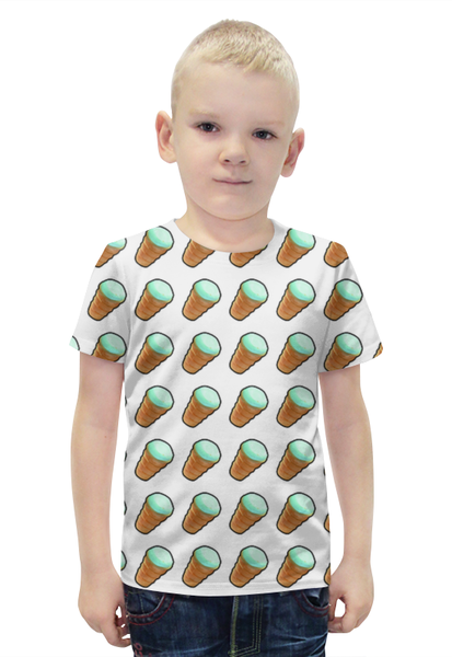 Заказать детскую футболку в Москве. Футболка с полной запечаткой для мальчиков Пломбирчики от Wax  - готовые дизайны и нанесение принтов.