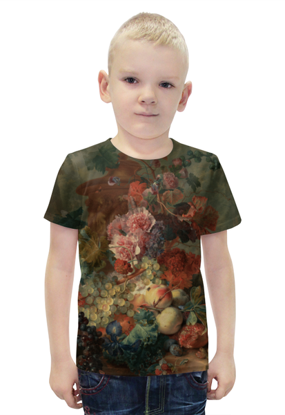 Заказать детскую футболку в Москве. Футболка с полной запечаткой для мальчиков Цветы (Ян ван Хёйсум) от trend - готовые дизайны и нанесение принтов.