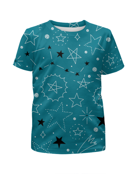 Заказать детскую футболку в Москве. Футболка с полной запечаткой для мальчиков Звездочки (1) от T-shirt print  - готовые дизайны и нанесение принтов.