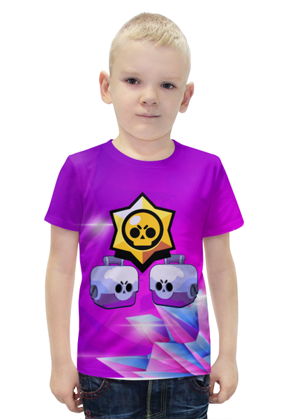 Заказать детскую футболку в Москве. Футболка с полной запечаткой для мальчиков Brawl Stars         от T-shirt print  - готовые дизайны и нанесение принтов.