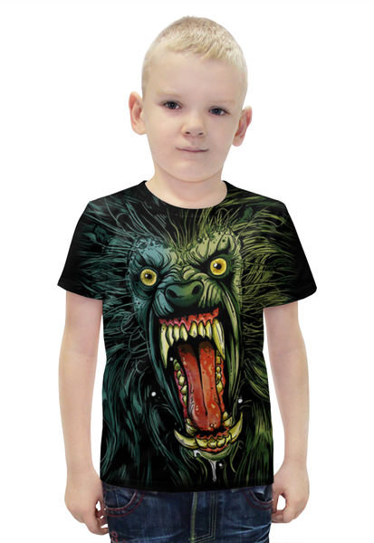 Заказать детскую футболку в Москве. Футболка с полной запечаткой для мальчиков Оборотень/Werewolf от Leichenwagen - готовые дизайны и нанесение принтов.