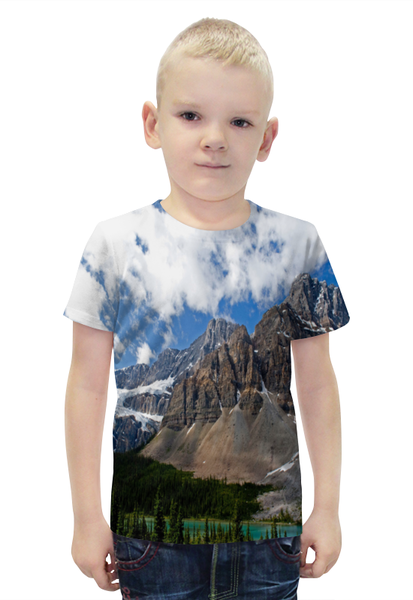 Заказать детскую футболку в Москве. Футболка с полной запечаткой для мальчиков Лес и горы от THE_NISE  - готовые дизайны и нанесение принтов.