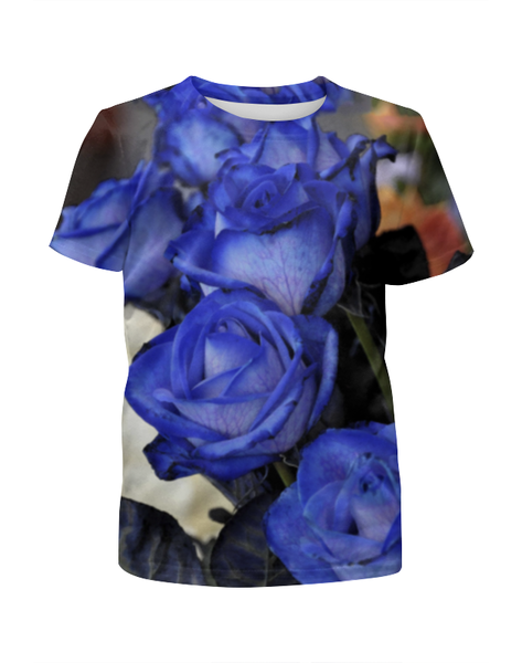 Заказать детскую футболку в Москве. Футболка с полной запечаткой для мальчиков Синие розы от weeert - готовые дизайны и нанесение принтов.