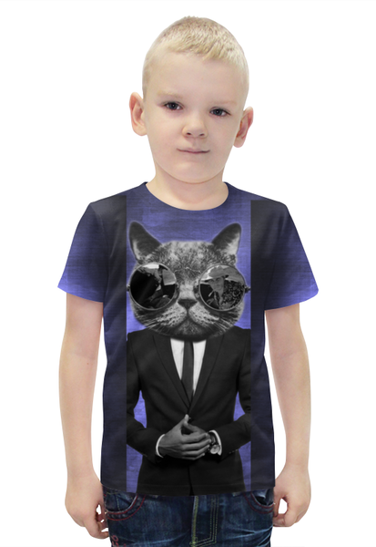 Заказать детскую футболку в Москве. Футболка с полной запечаткой для мальчиков Усач в очках от DesertHawk - готовые дизайны и нанесение принтов.