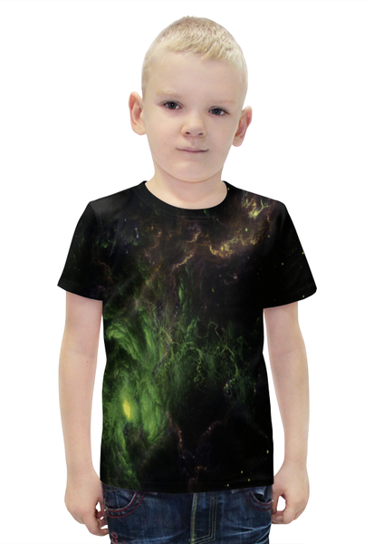Заказать детскую футболку в Москве. Футболка с полной запечаткой для мальчиков Star Green от THE_NISE  - готовые дизайны и нанесение принтов.