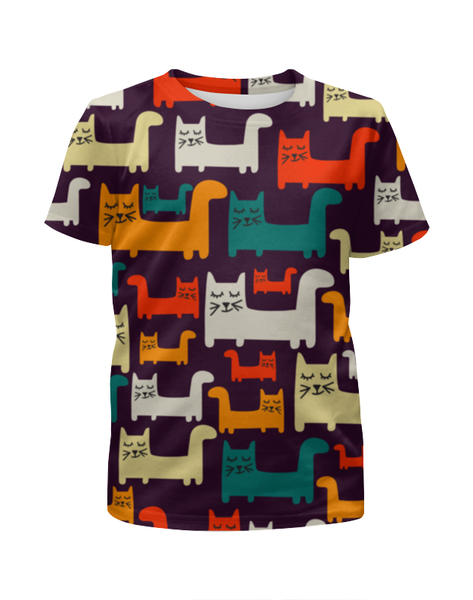 Заказать детскую футболку в Москве. Футболка с полной запечаткой для мальчиков Спящие котики от nadegda - готовые дизайны и нанесение принтов.