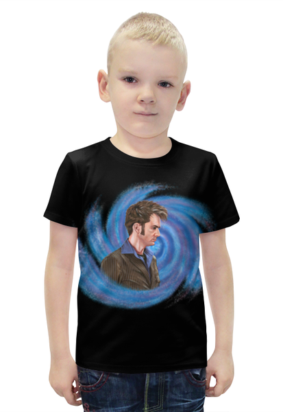 Заказать детскую футболку в Москве. Футболка с полной запечаткой для мальчиков Десятый Доктор (Tenth 10th Doctor) Вортекс от Madeline Black - готовые дизайны и нанесение принтов.