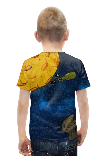 Заказать детскую футболку в Москве. Футболка с полной запечаткой для мальчиков Астрокоты от Curipopik - готовые дизайны и нанесение принтов.
