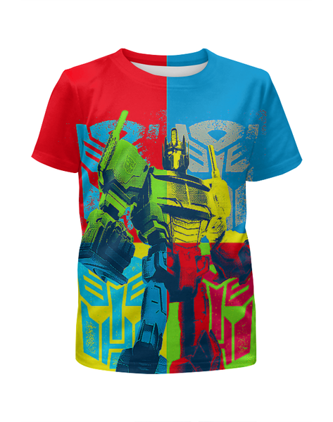 Заказать детскую футболку в Москве. Футболка с полной запечаткой для мальчиков Optimus Prime Art от balden - готовые дизайны и нанесение принтов.