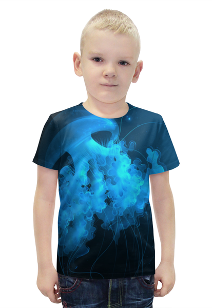 Заказать детскую футболку в Москве. Футболка с полной запечаткой для мальчиков Jellyfish от Дана Столыпина - готовые дизайны и нанесение принтов.