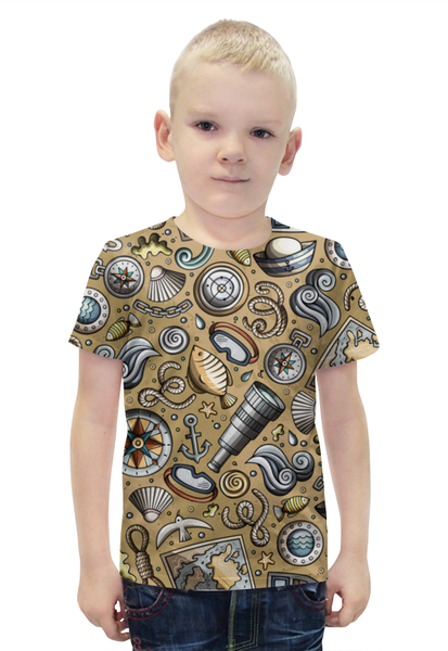 Заказать детскую футболку в Москве. Футболка с полной запечаткой для мальчиков Моряк от THE_NISE  - готовые дизайны и нанесение принтов.