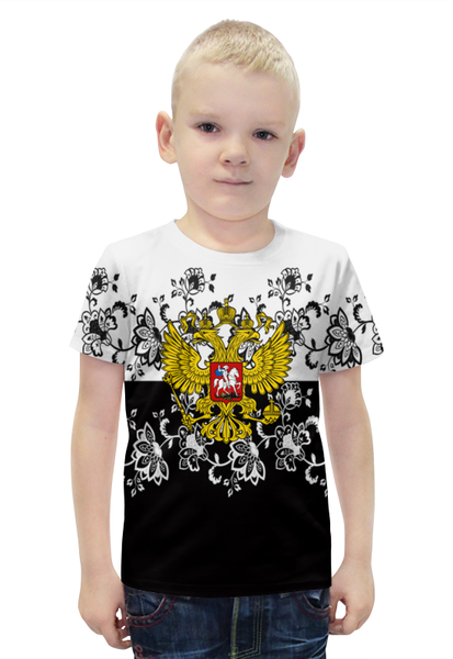 Заказать детскую футболку в Москве. Футболка с полной запечаткой для мальчиков Узор и герб от THE_NISE  - готовые дизайны и нанесение принтов.
