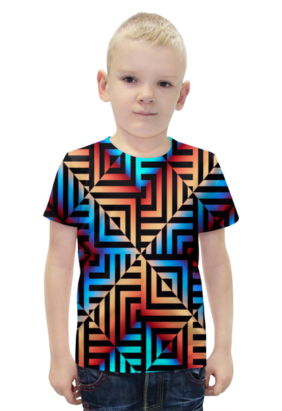 Заказать детскую футболку в Москве. Футболка с полной запечаткой для мальчиков Графическая мозаика от THE_NISE  - готовые дизайны и нанесение принтов.