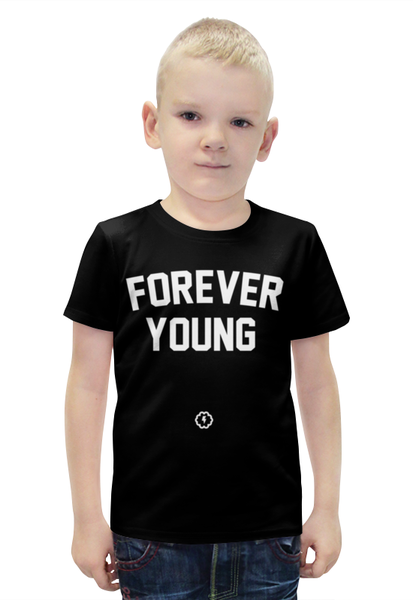 Заказать детскую футболку в Москве. Футболка с полной запечаткой для мальчиков Forever young by Brainy от Brainy - готовые дизайны и нанесение принтов.