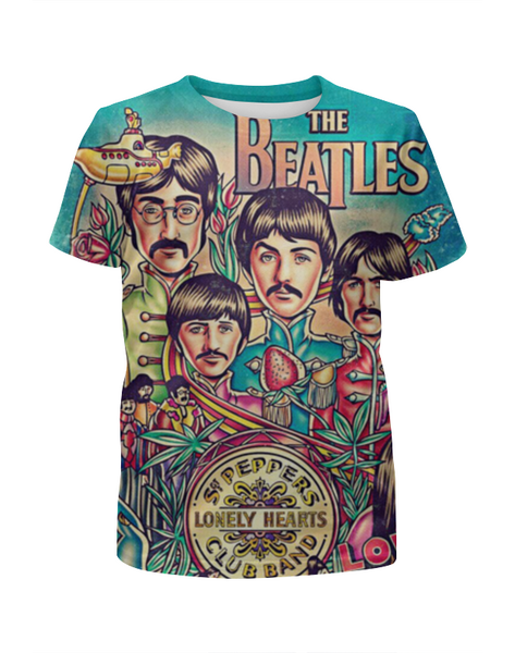 Заказать детскую футболку в Москве. Футболка с полной запечаткой для мальчиков The Beatles от J K - готовые дизайны и нанесение принтов.