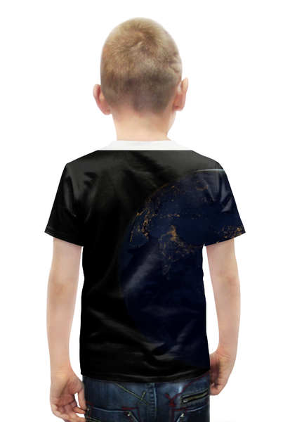 Заказать детскую футболку в Москве. Футболка с полной запечаткой для мальчиков World от Seo - готовые дизайны и нанесение принтов.