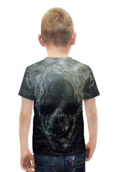 Заказать детскую футболку в Москве. Футболка с полной запечаткой для мальчиков Skull от Антонио Венце - готовые дизайны и нанесение принтов.
