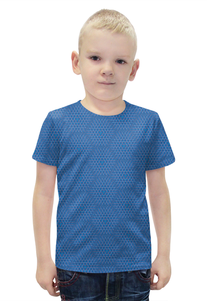Заказать детскую футболку в Москве. Футболка с полной запечаткой для мальчиков Геометрия Соты от vipe - готовые дизайны и нанесение принтов.