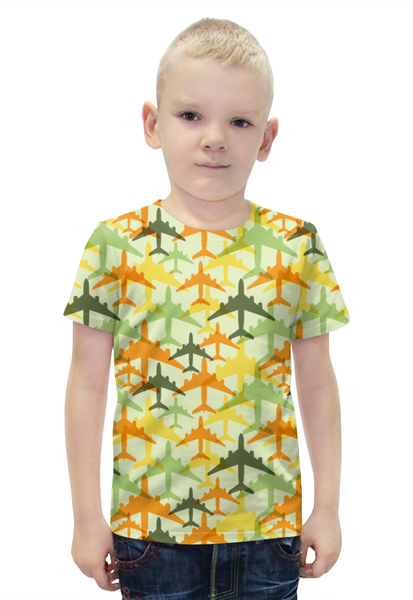Заказать детскую футболку в Москве. Футболка с полной запечаткой для мальчиков Самолеты от balden - готовые дизайны и нанесение принтов.